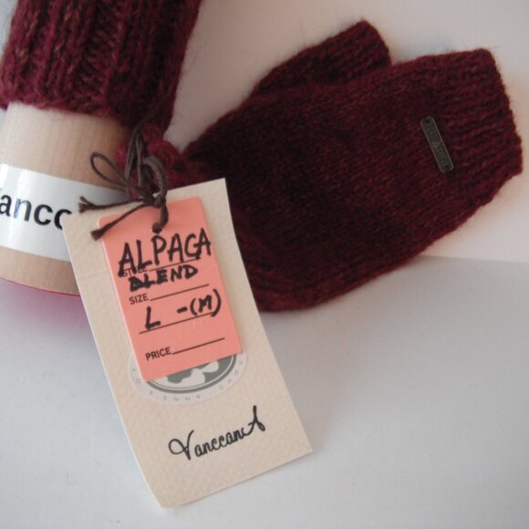 Handmade Fingerless Gloves Mittens Wrist Warmers Alpaca Blend Size M-L - Picture 3 of 4